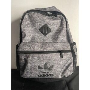 Adidas Backpack Gray Heathered Logo Front Pocket Adjustable Straps